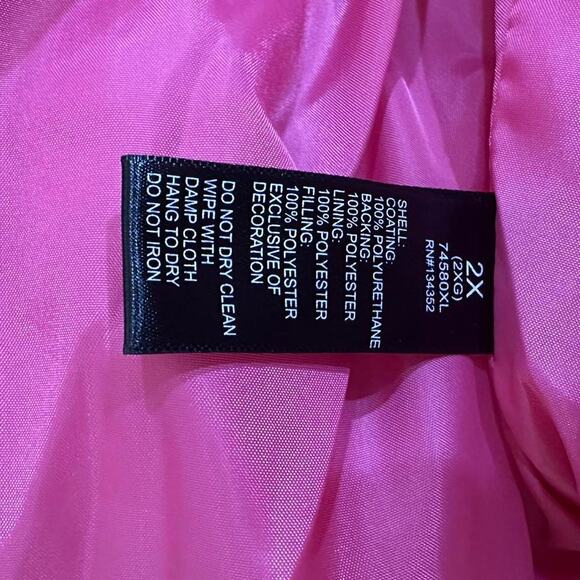 cute bubble gum coquettecore pink plus size shiny puffy puffer coat jacket - Picture 5 of 7